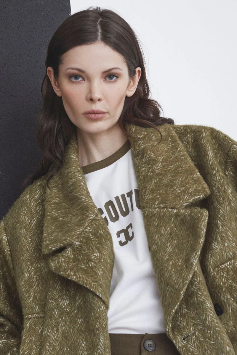Edge Block Tee 33169 | OffWhite Military Olive | T-Shirt fra Co'couture - Image 2
