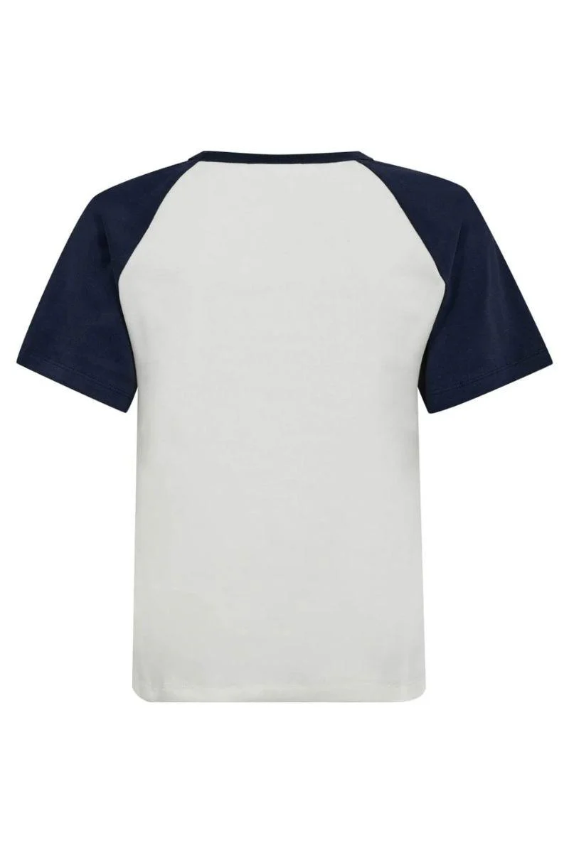 Edge Block Tee 33169 | OffwhiteNavy | T-Shirt fra Co'couture - Image 2