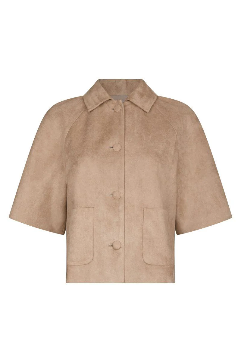 Editta Faux Suede Jacket | Sand | Jakke fra Neo Noir