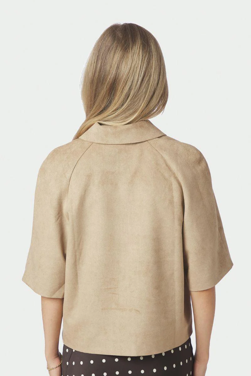 Editta Faux Suede Jacket | Sand | Jakke fra Neo Noir - Image 4