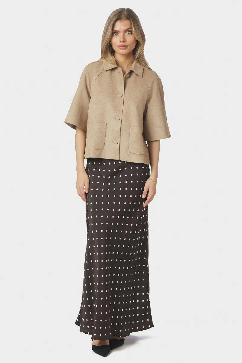 Editta Faux Suede Jacket | Sand | Jakke fra Neo Noir - Image 5