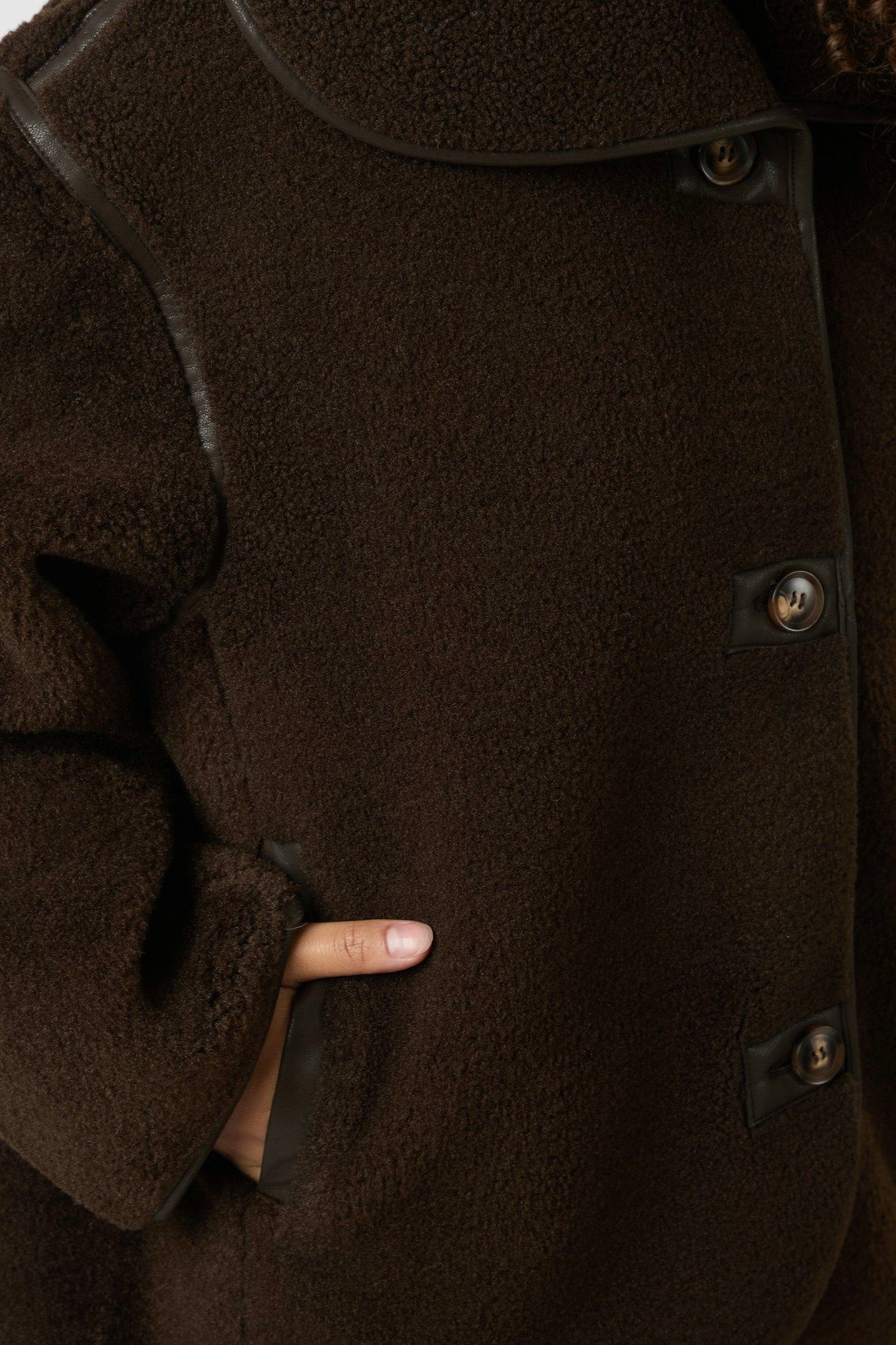Edmund Teddy Jacket | Dark Brown | Jakke fra Neo Noir - Image 4