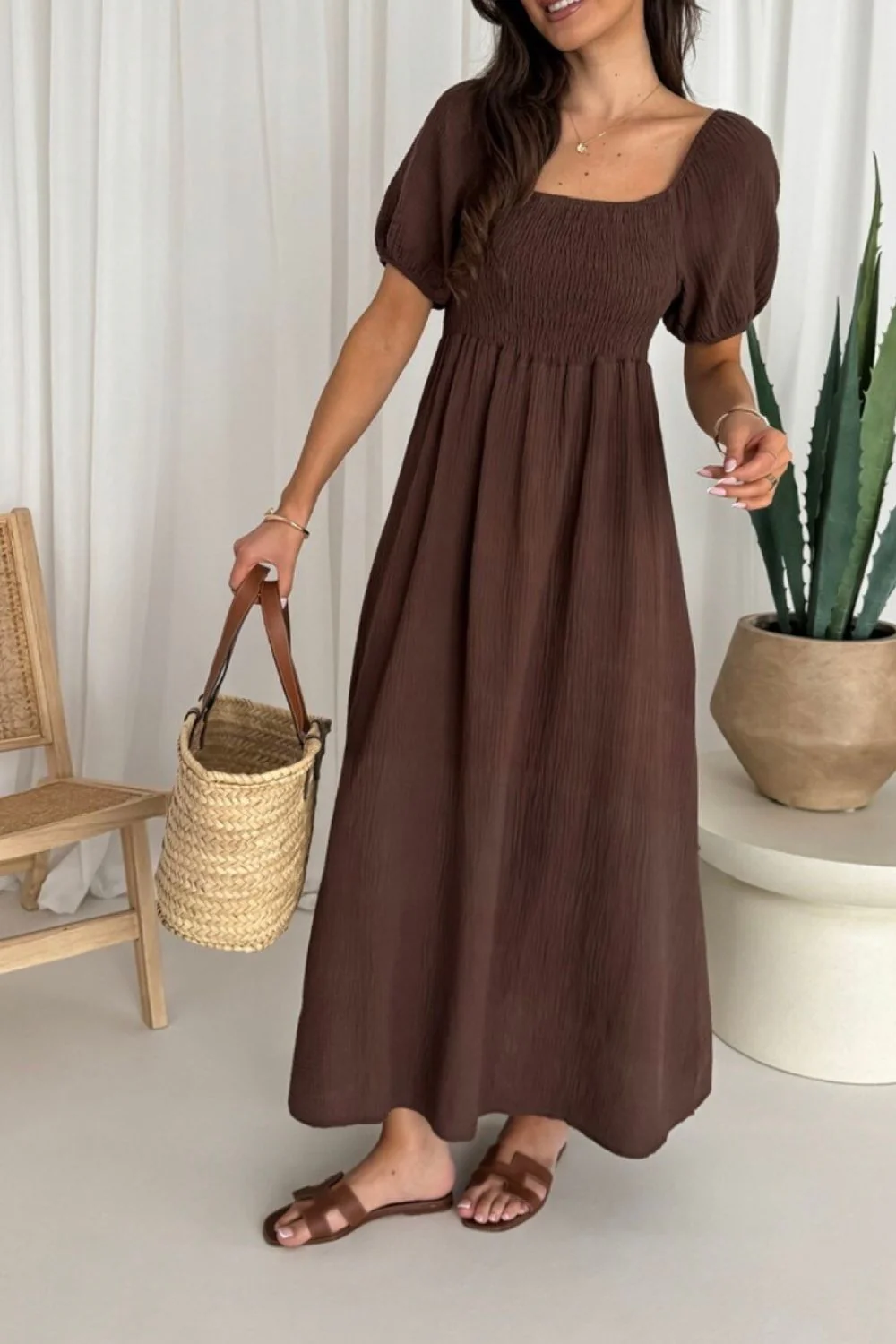 Elinor Smock Dress | Chocolate | Kjole fra French Laundry - Image 4