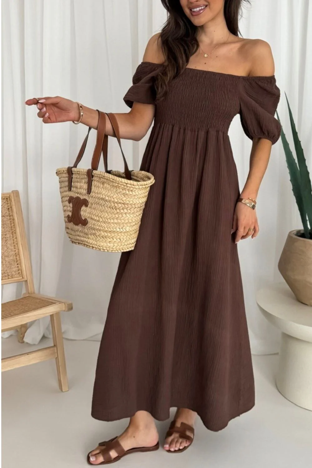 Elinor Smock Dress | Chocolate | Kjole fra French Laundry - Image 5
