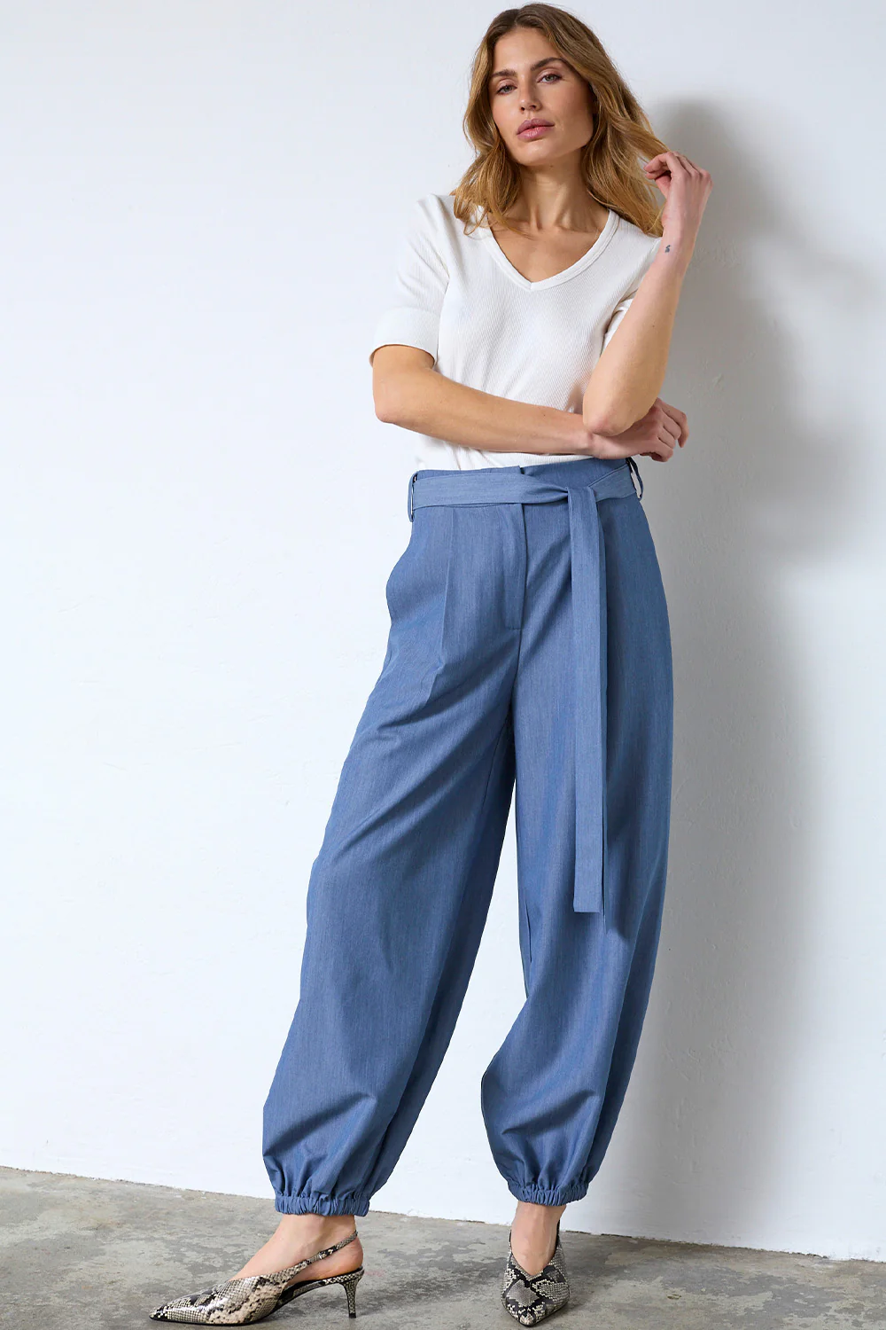 Elly Balloon Pant 41208 | Dusty Blue | Bukser fra Co'couture