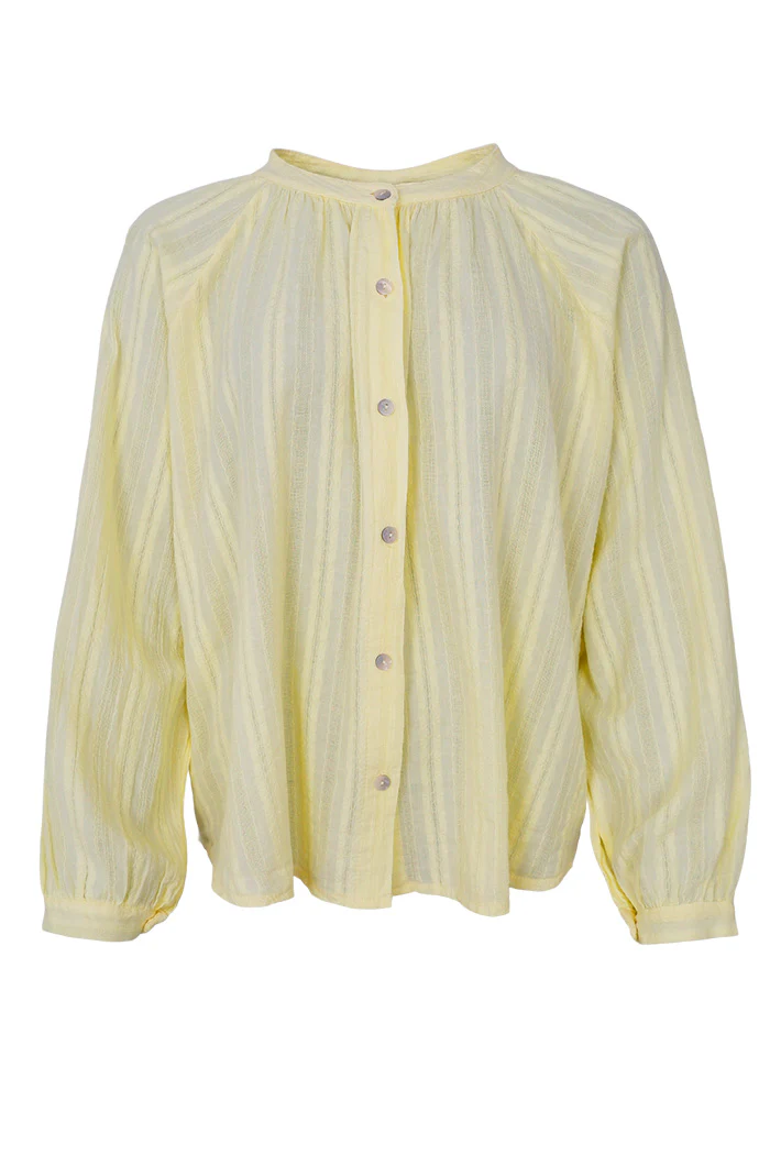 Emilia Shirt Blouse | Lt. Yellow | Bluse fra Black Colour - Image 3