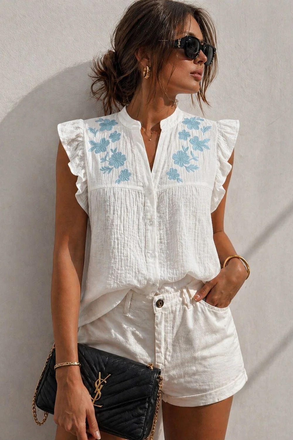 Emmy Embroidered Top | White - Image 2