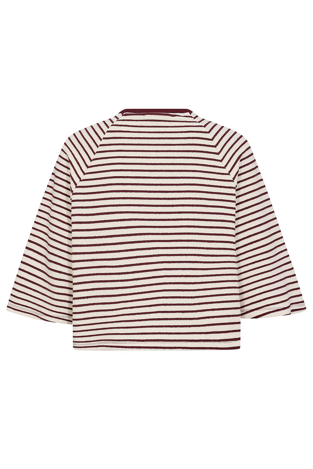 Erin Stripe Tee 33130 | WhiteBurgundy | T-Shirt fra Co'couture - Image 4
