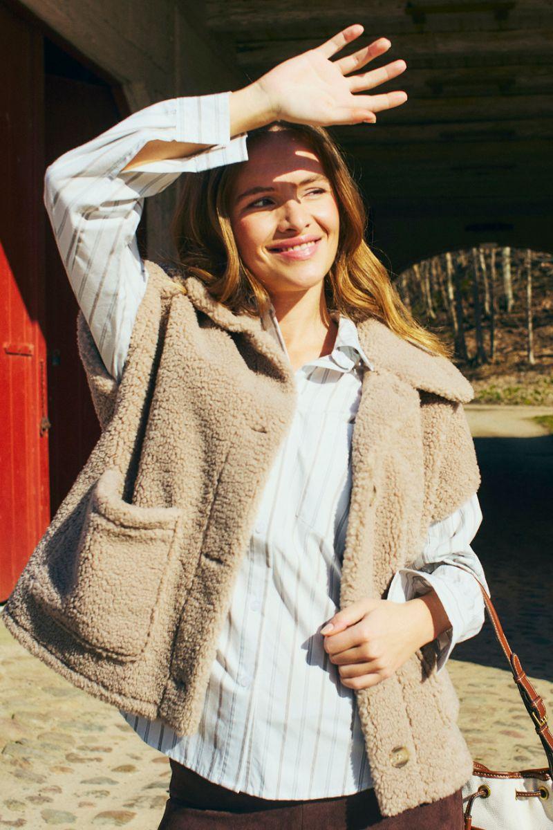 Erina Shirt 206357 | Star Off-White W. Baby Blue | Skjorte fra Freequent - Image 10