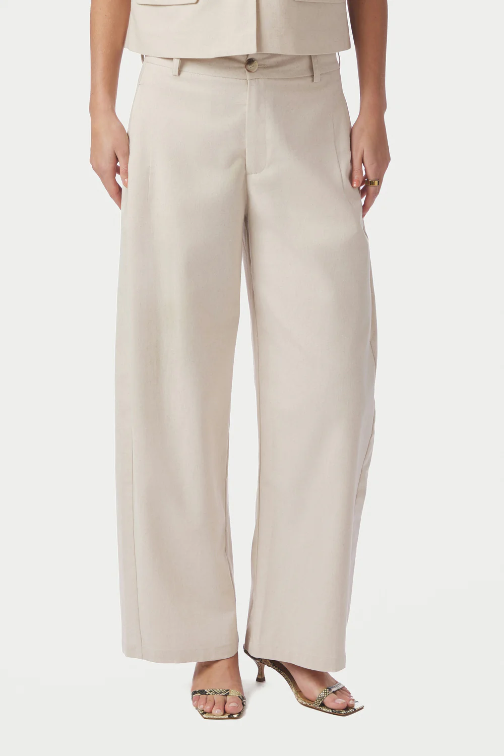 Essiall Linen Pants | Creme | Bukser fra Neo Noir - Image 5