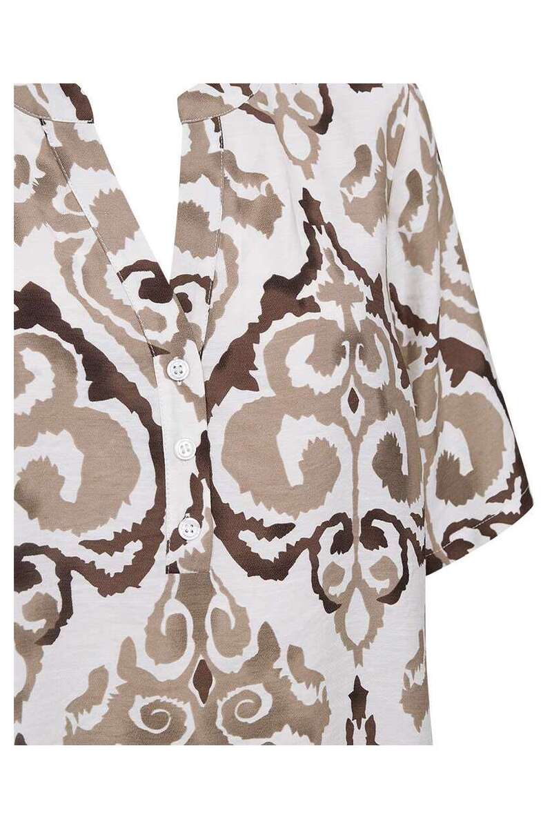 Esvespa Blouse 208177 | Desert Taupe W. Star Off-White | Bluse fra Freequent - Image 3