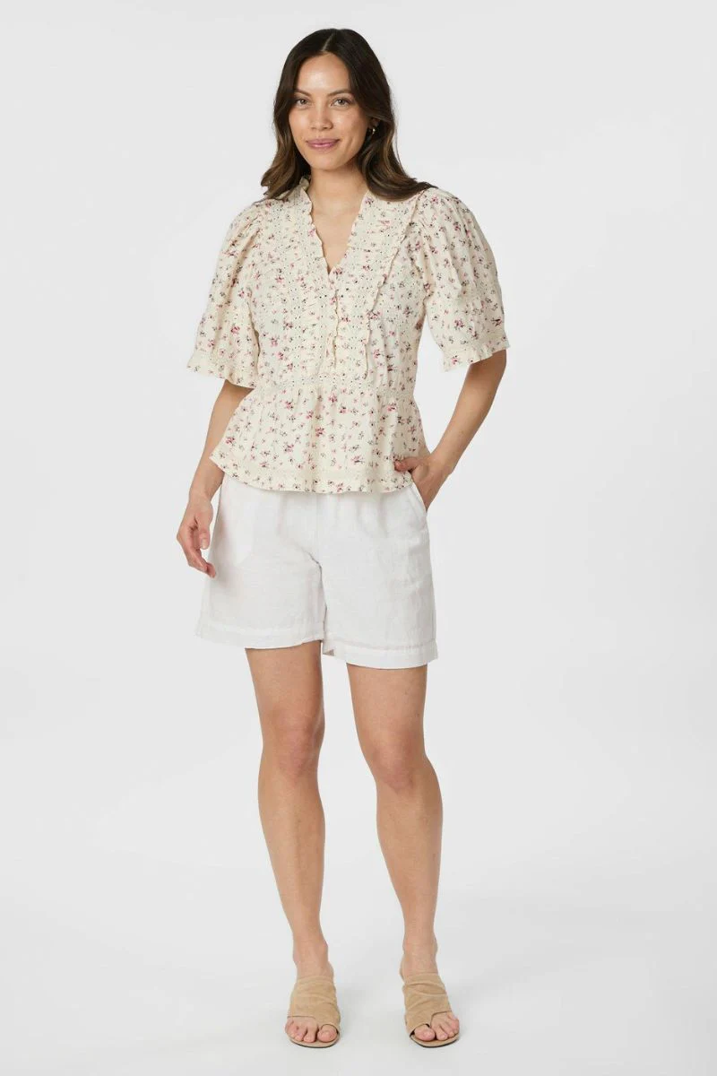 Evienne Floral Blush Top | Bluse fra Neo Noir - Image 4