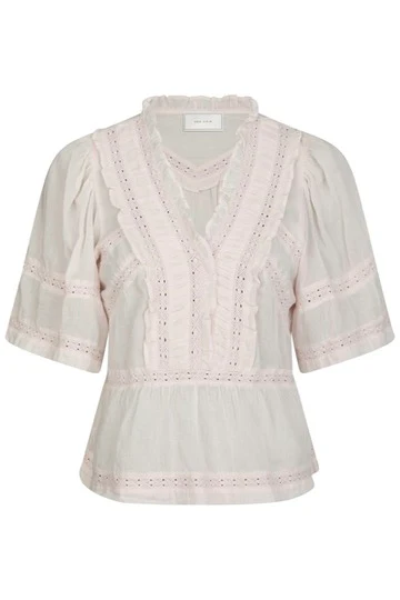 Evienne S Voile Top | Light Pink | Bluse fra Neo Noir - Image 2