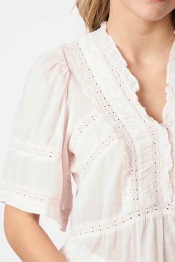 Evienne S Voile Top | Light Pink | Bluse fra Neo Noir - Image 6