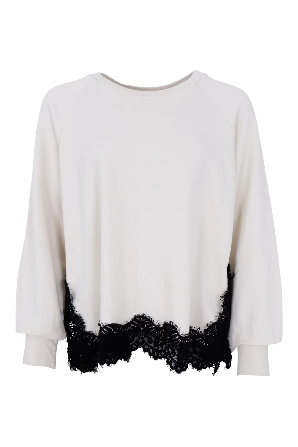 Evy Lace Sweatshirt | Off White | Bluse fra Black Colour - Image 2