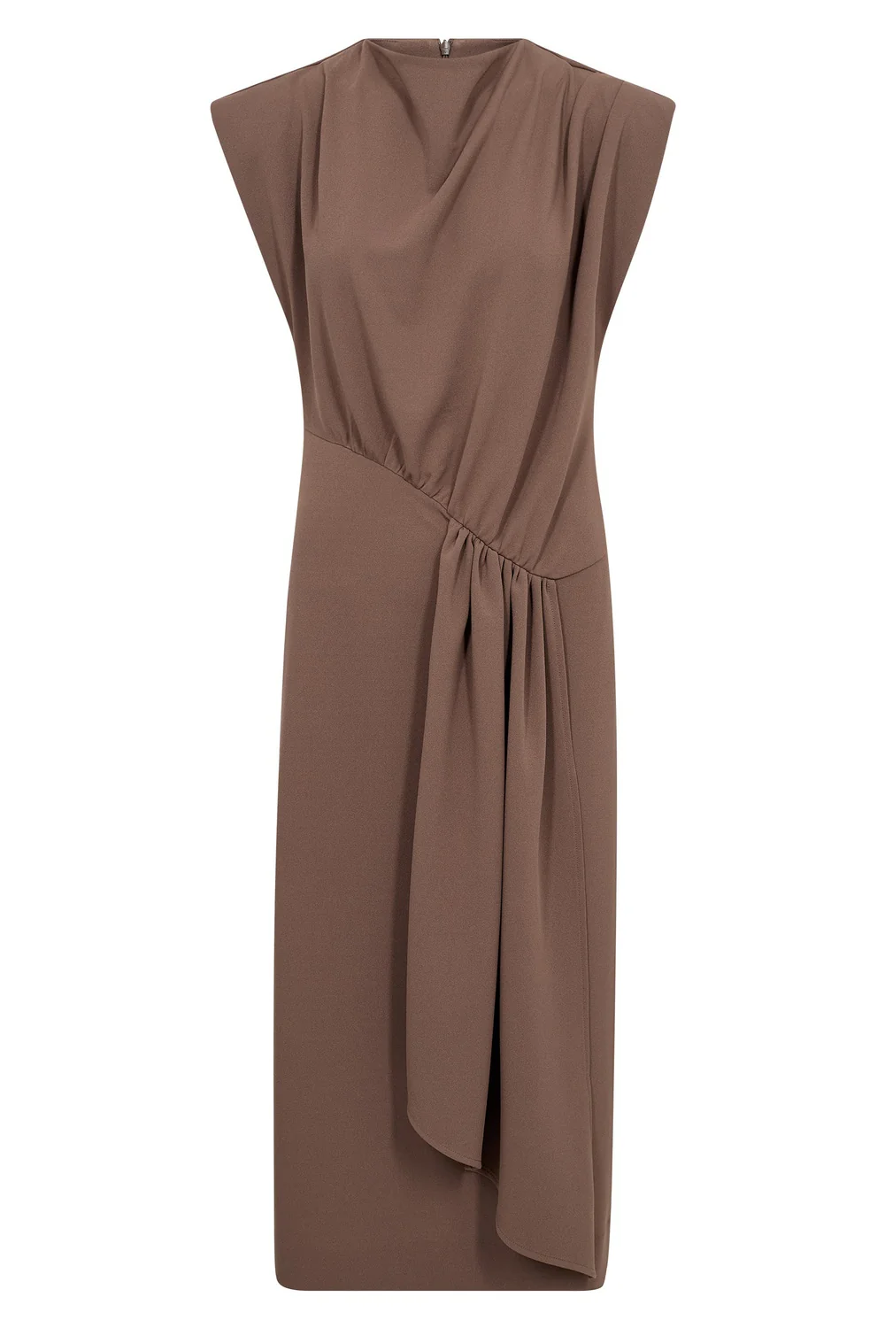 Falcon Pleat Dress 46025 | Walnut | Kjole fra Co'couture - Image 2