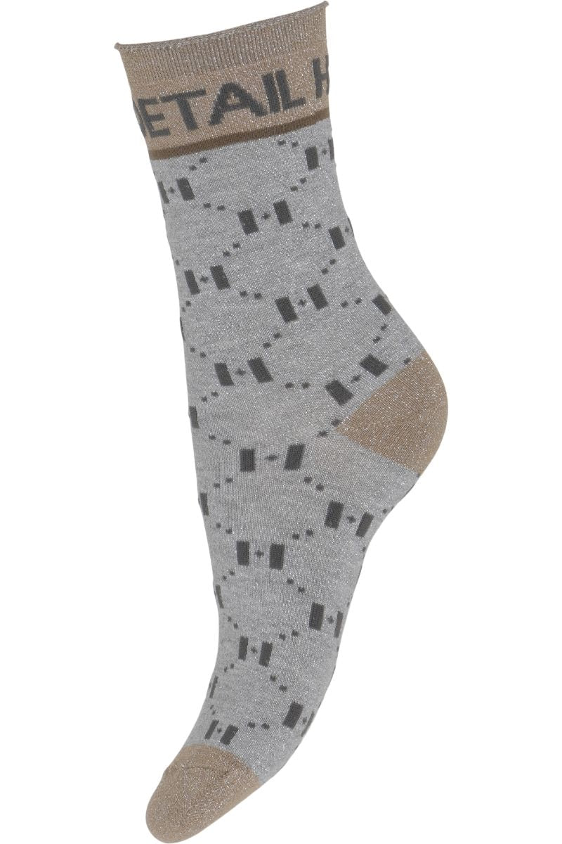 Fashion Sock | Sølv / Brun | Glimmer strømper fra Hype the Detail