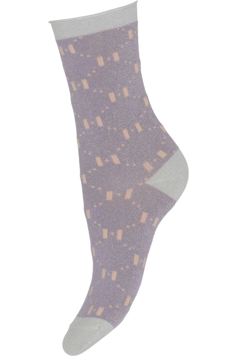 Fashion Sock | Lilla / Silver | Glimmer strømper fra Hype the Detail