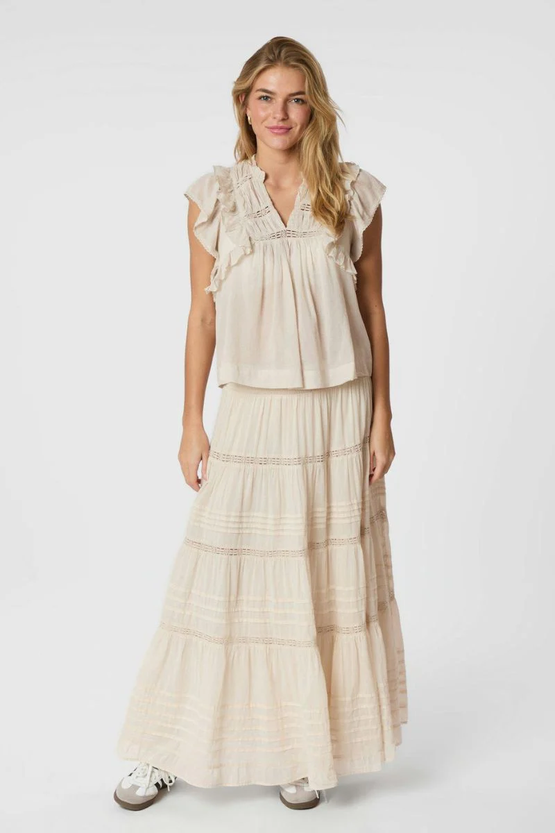 Felicia S Voile Skirt 161872 | Ivory | Nederdel fra Neo Noir - Image 6