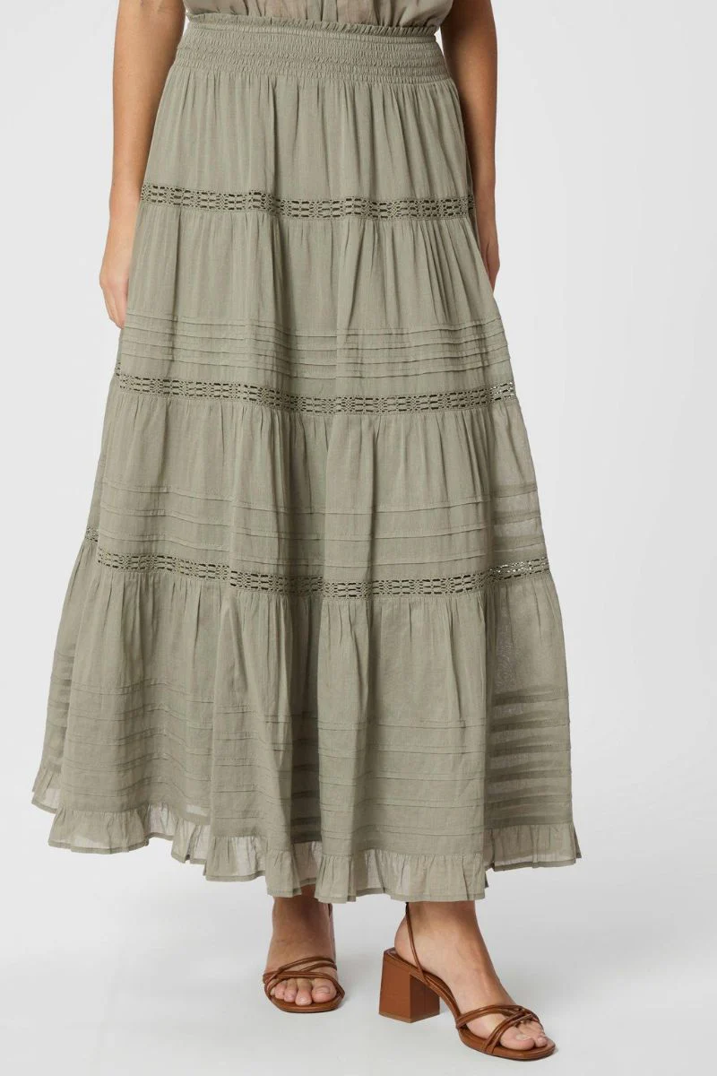 Felicia S Voile Skirt | Smoke Green | Nederdel fra Neo Noir - Image 3