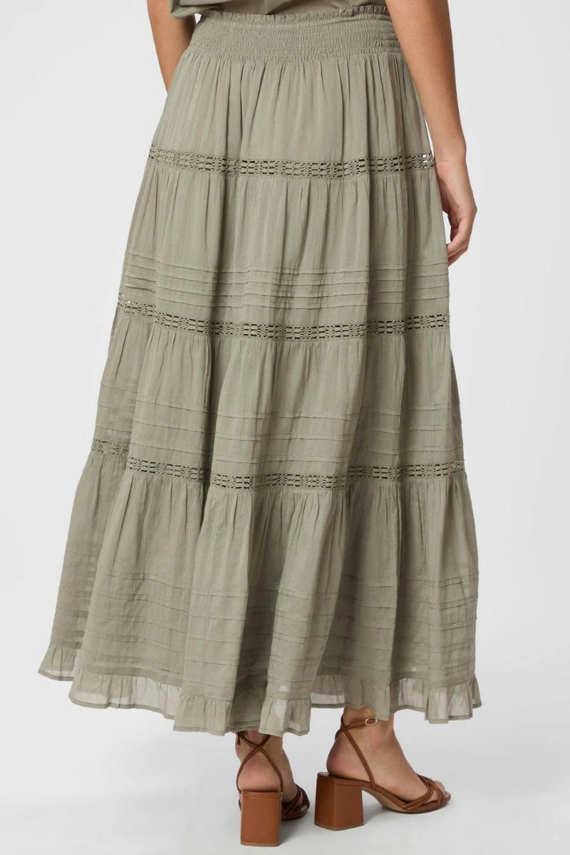 Felicia S Voile Skirt | Smoke Green | Nederdel fra Neo Noir - Image 5
