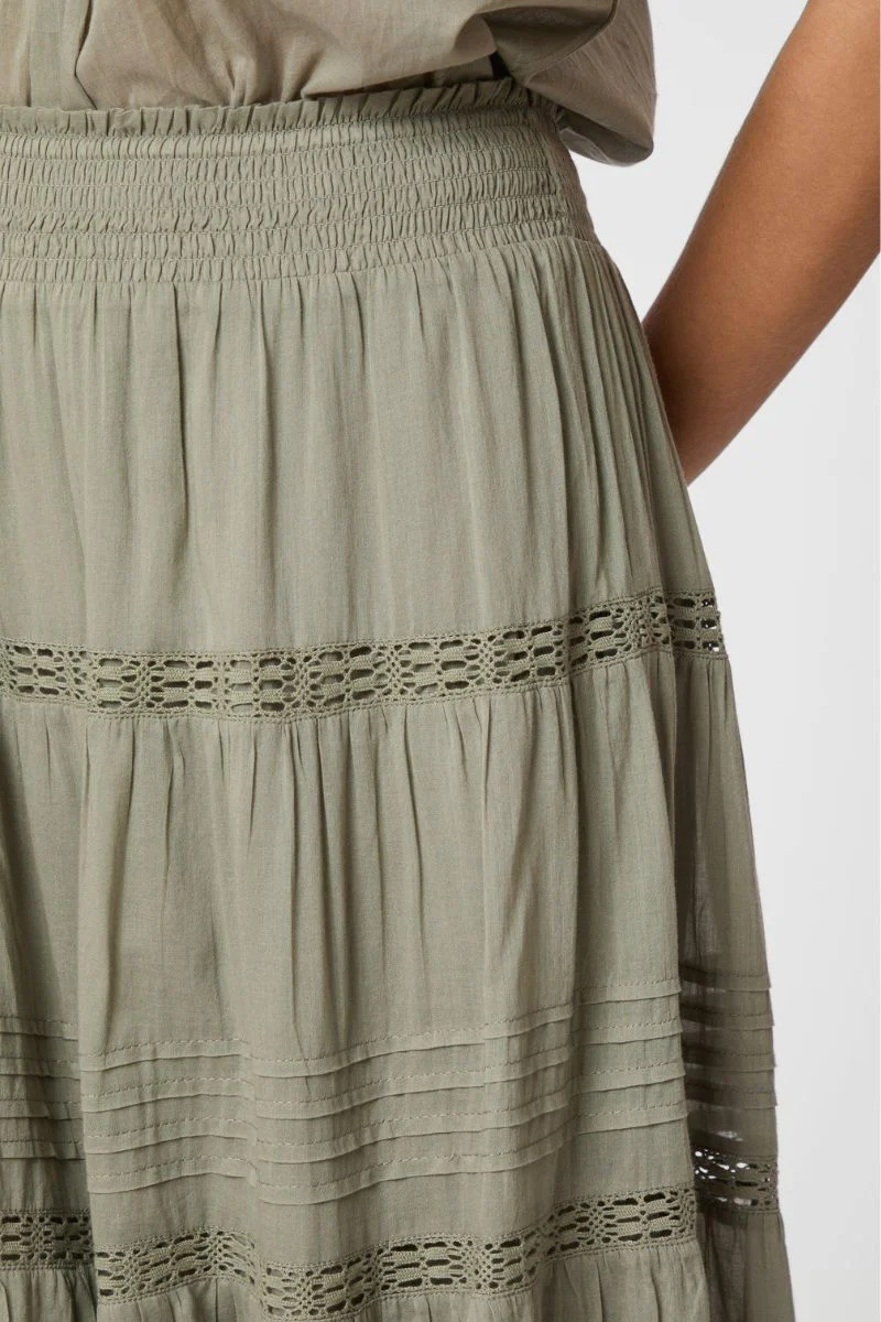 Felicia S Voile Skirt | Smoke Green | Nederdel fra Neo Noir - Image 6