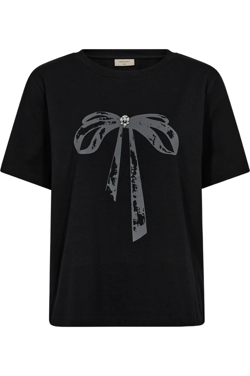 Fenjal Tee 205558 | Black W. Gray Pinstripe | T-Shirt fra Freequent