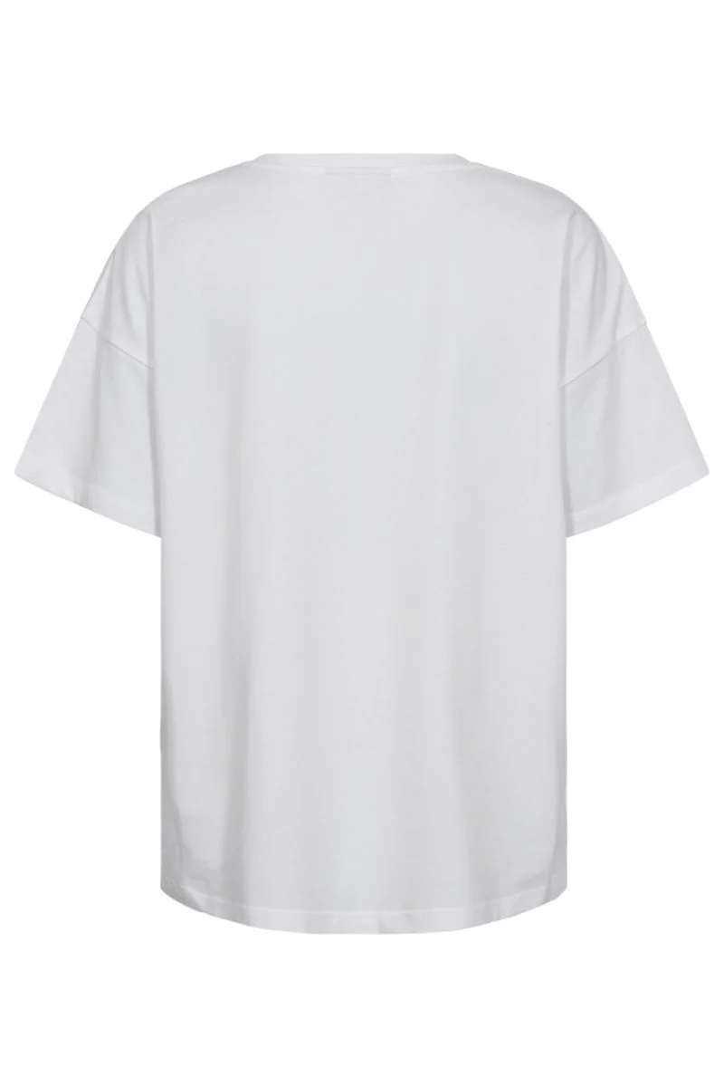 Fenjal Tee 205909 | Brilliant White W. Hot Coral | T-shirt fra Freequent - Image 2