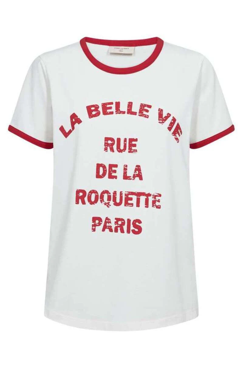 Fenjal Tee 207658 | Star Off-White W. True Red | T-Shirt fra Freequent