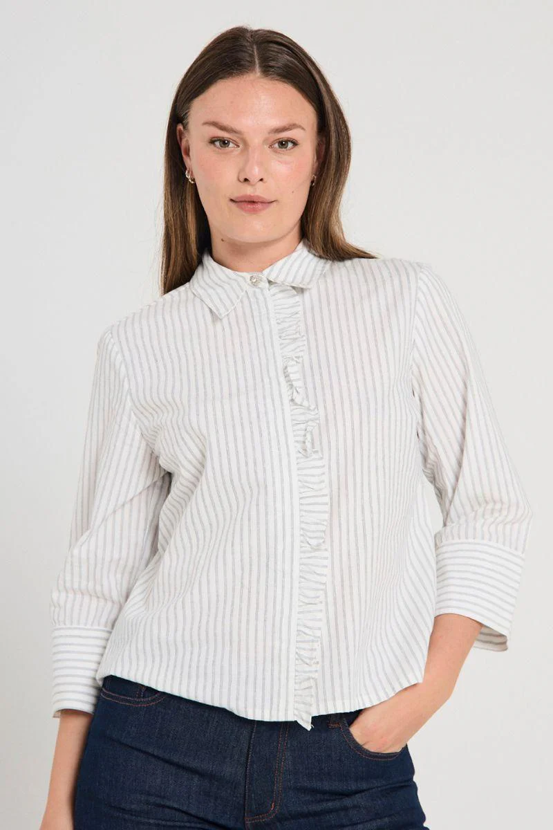 Fiona Shirt 206310 | Star Off-White W. Salute | Skjorte fra Freequent - Image 7