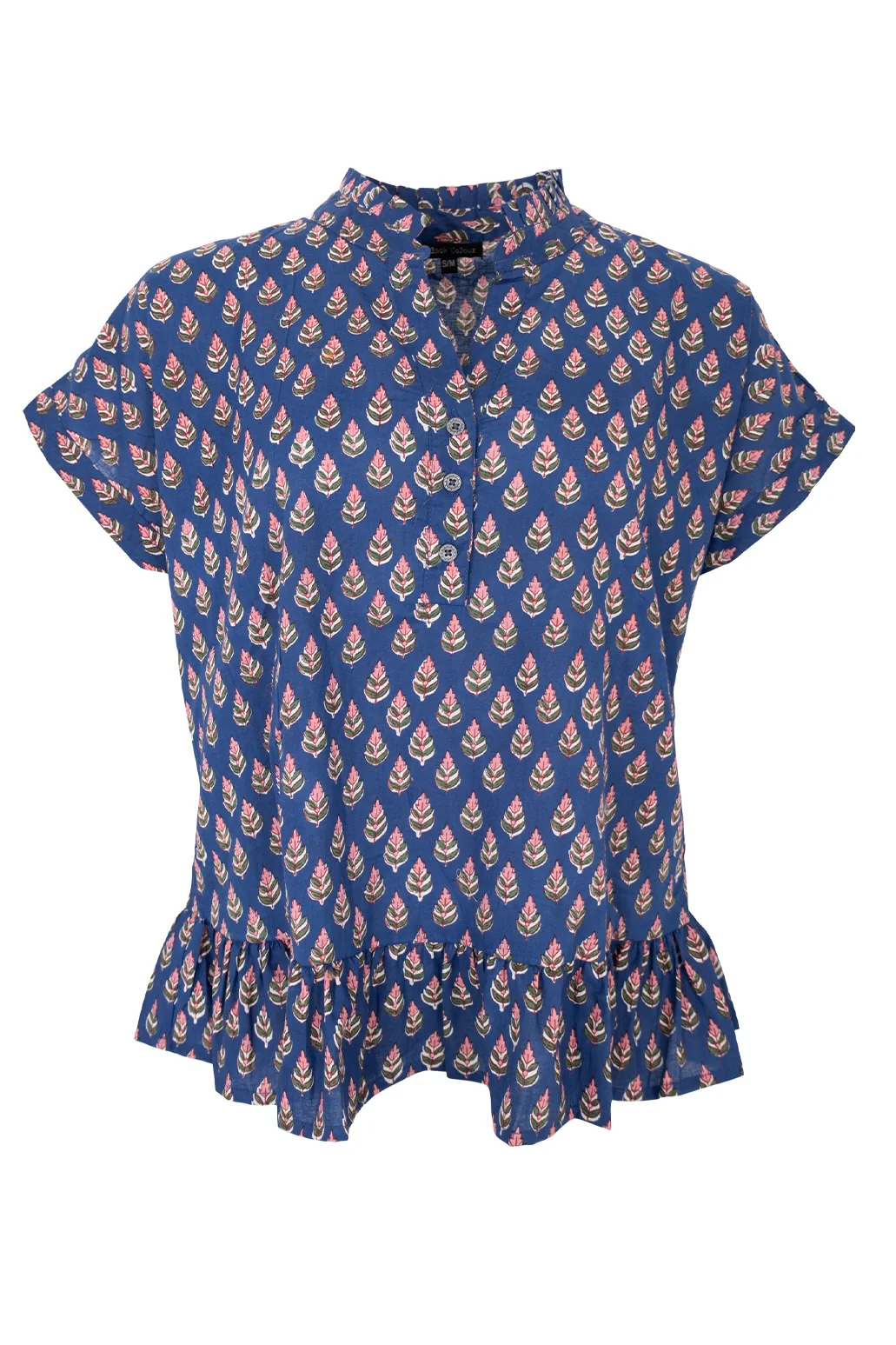 Flora Ruffle S/S Blouse | Blue Icon | Bluse fra Black Colour - Image 2