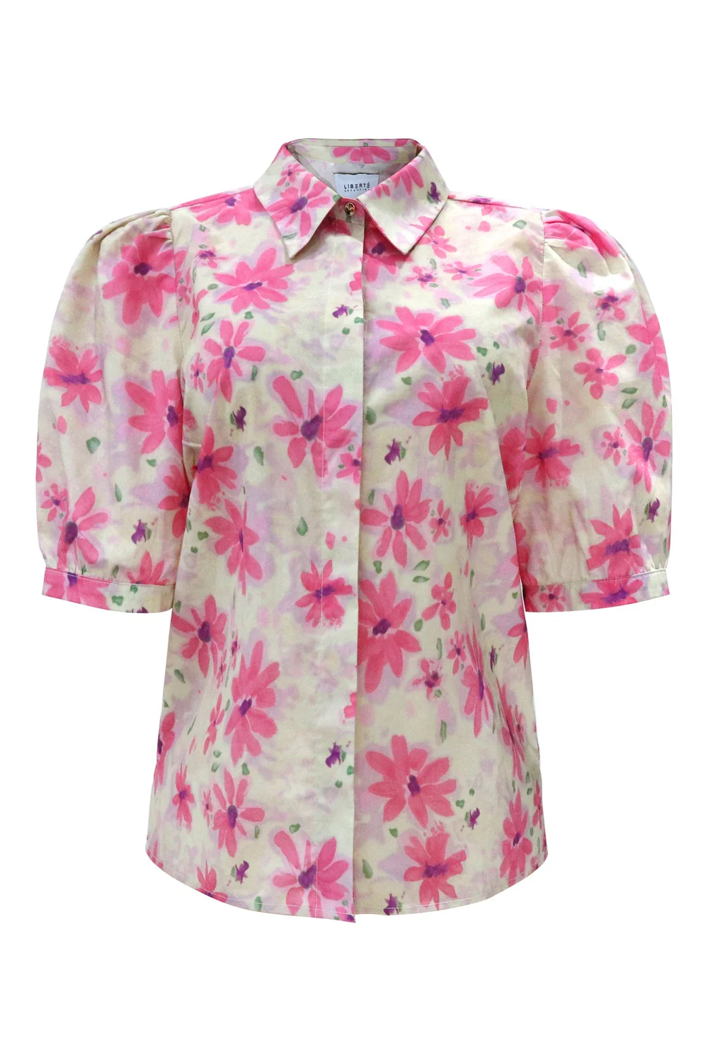 Flora Ss Blouse | Pink Watercolor Flower | Bluse fra Liberté - Image 2