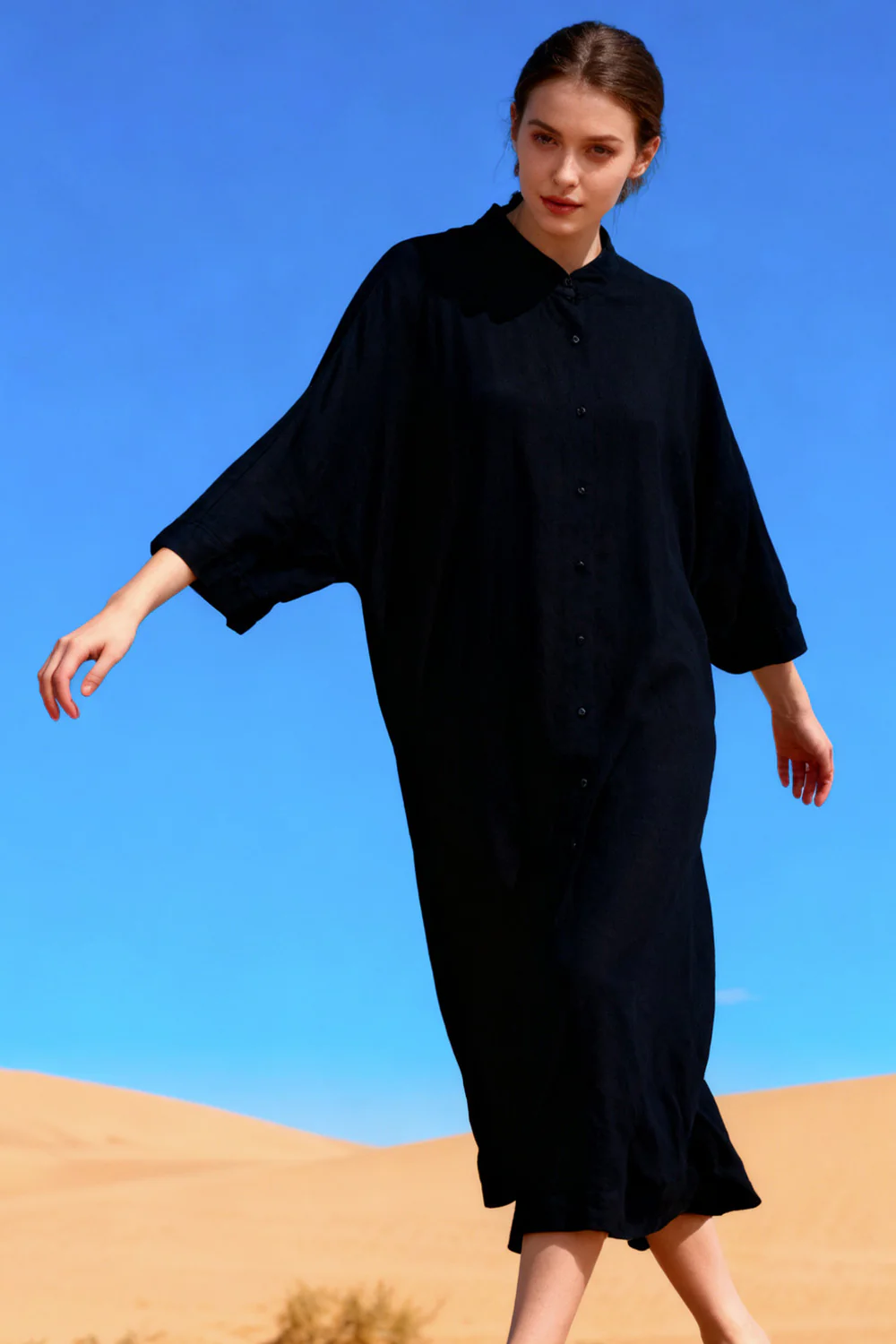 Molly Embroidery Maxi Shirt Dress | Skjorte kjole fra Avery - Image 2