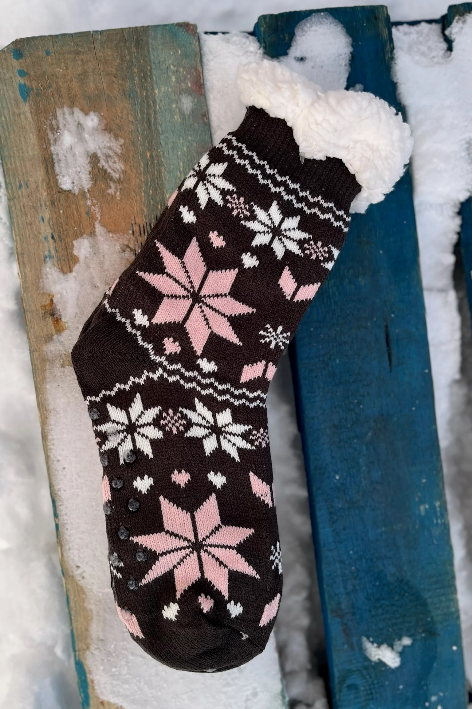 Fluffy Xmas Sock | Dark Brown | Julesokker fra Lazy Bear