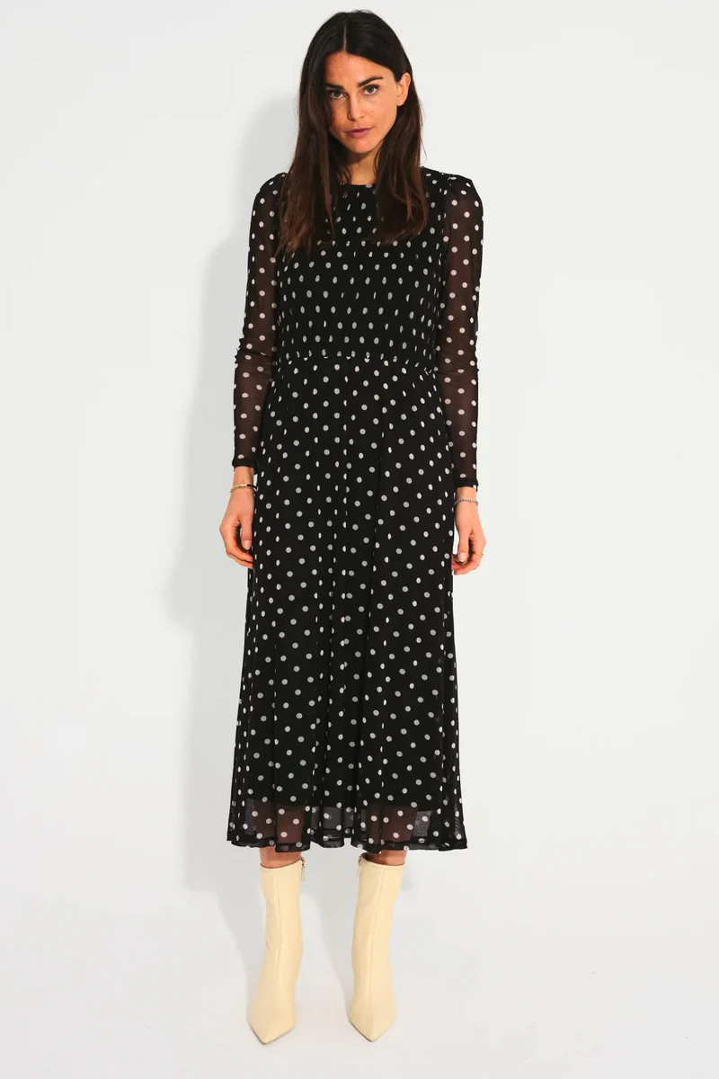 Manta Dress | Black/Off White | Kjole fra Freequent - Image 2