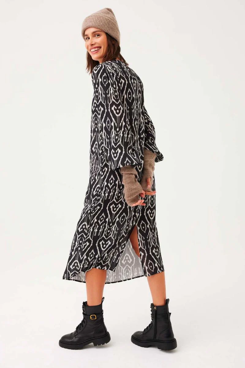 Tiri Dress | Black w. Off-white | Kjole fra Freequent - Image 5