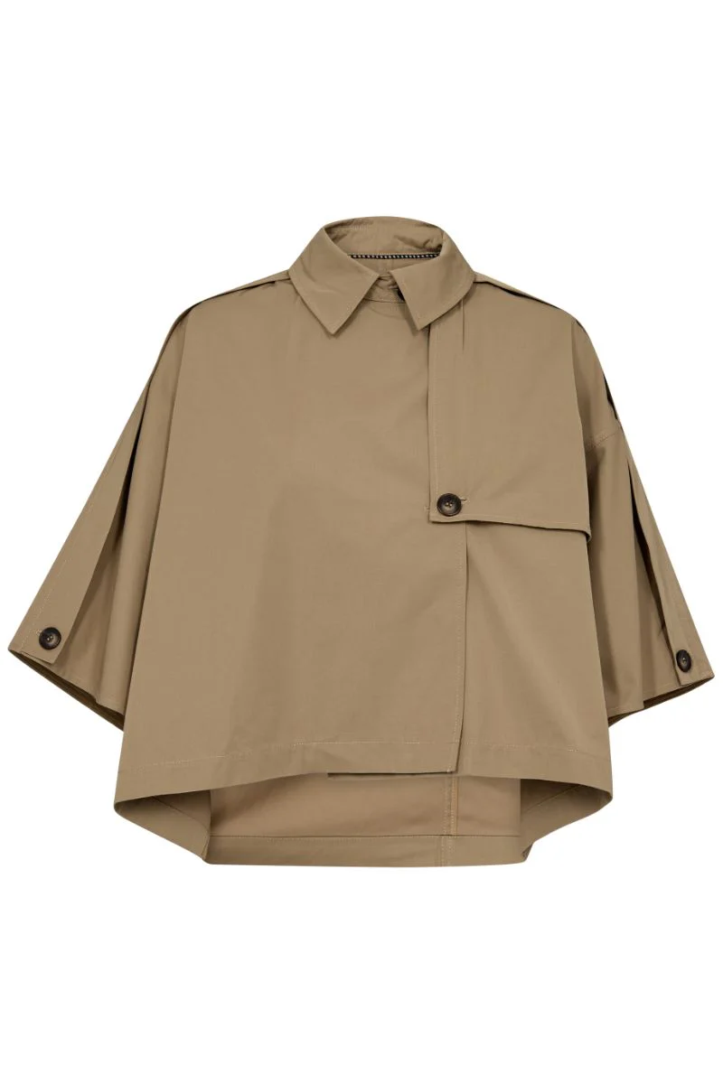 Francis Crop Cape Jacket 30272 | Khaki | Jakke fra Co'couture - Image 2