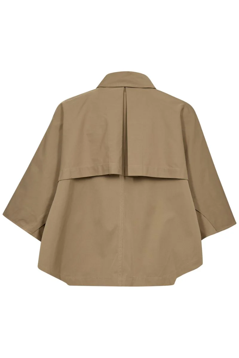 Francis Crop Cape Jacket 30272 | Khaki | Jakke fra Co'couture - Image 4