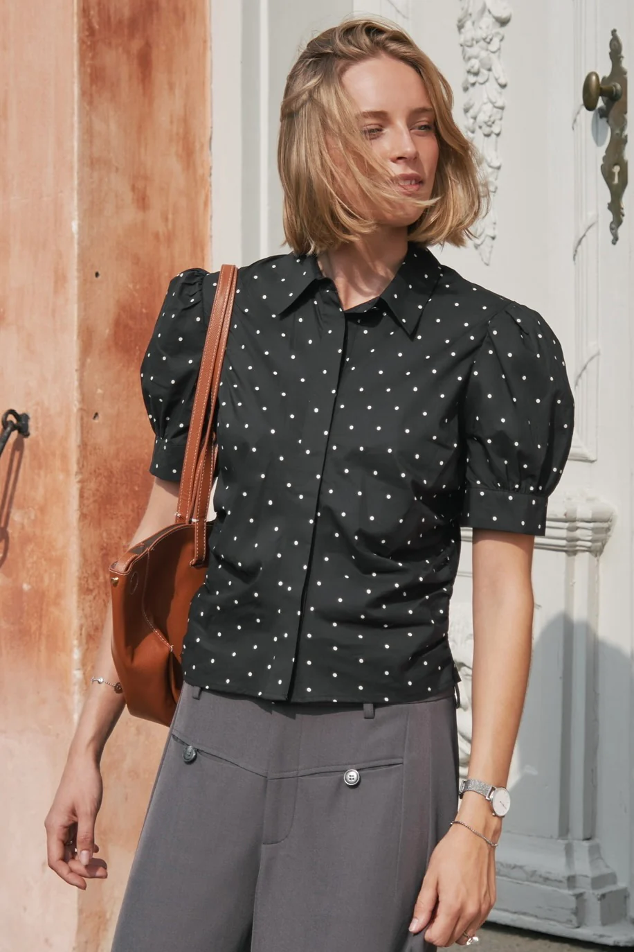 Frannie Dot Shirt | Black | Bluse fra Neo Noir - Image 10
