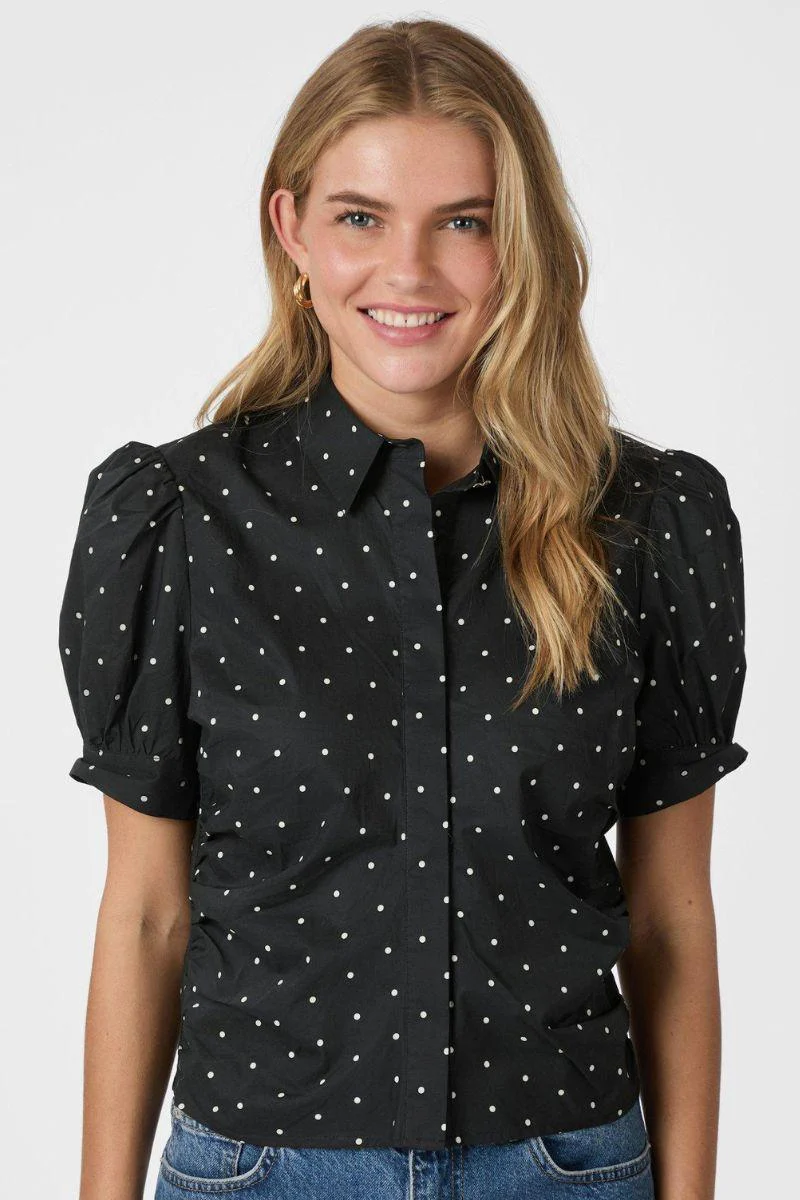 Frannie Dot Shirt | Black | Bluse fra Neo Noir - Image 4