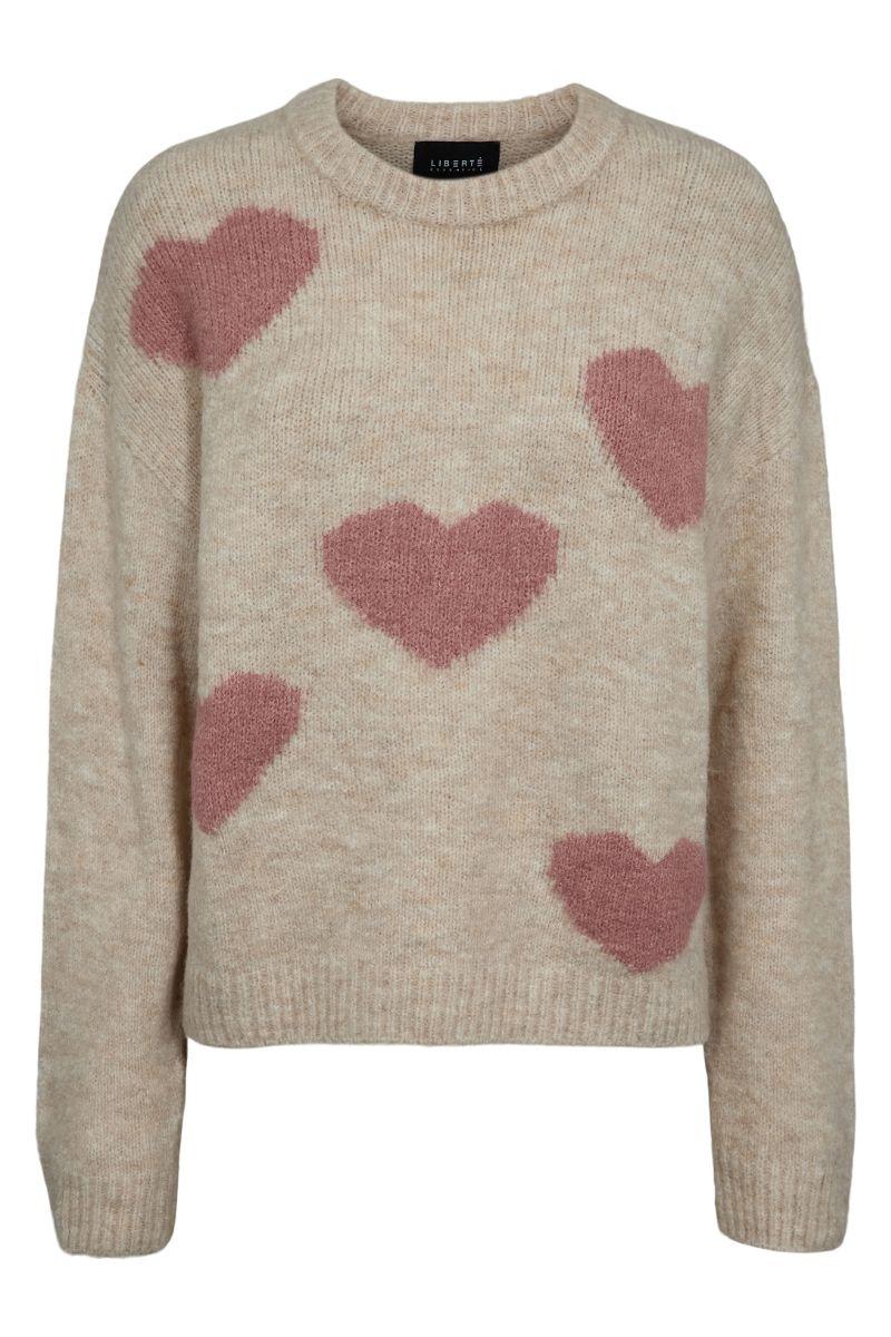 Fro Heart Pullover | Ivory Rose Heart | Strik fra Liberté - Image 2
