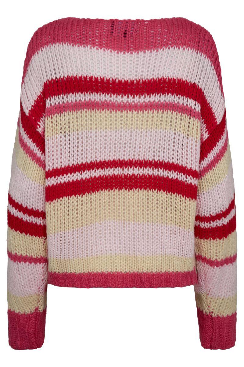 Frodine Stripe Pullover | Pink Red Rose Stripe | Strik fra Liberté - Image 4