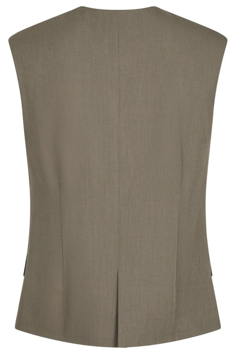 Gamina Structure Waistcoat | Khaki | Waistcoat fra Neo Noir - Image 4