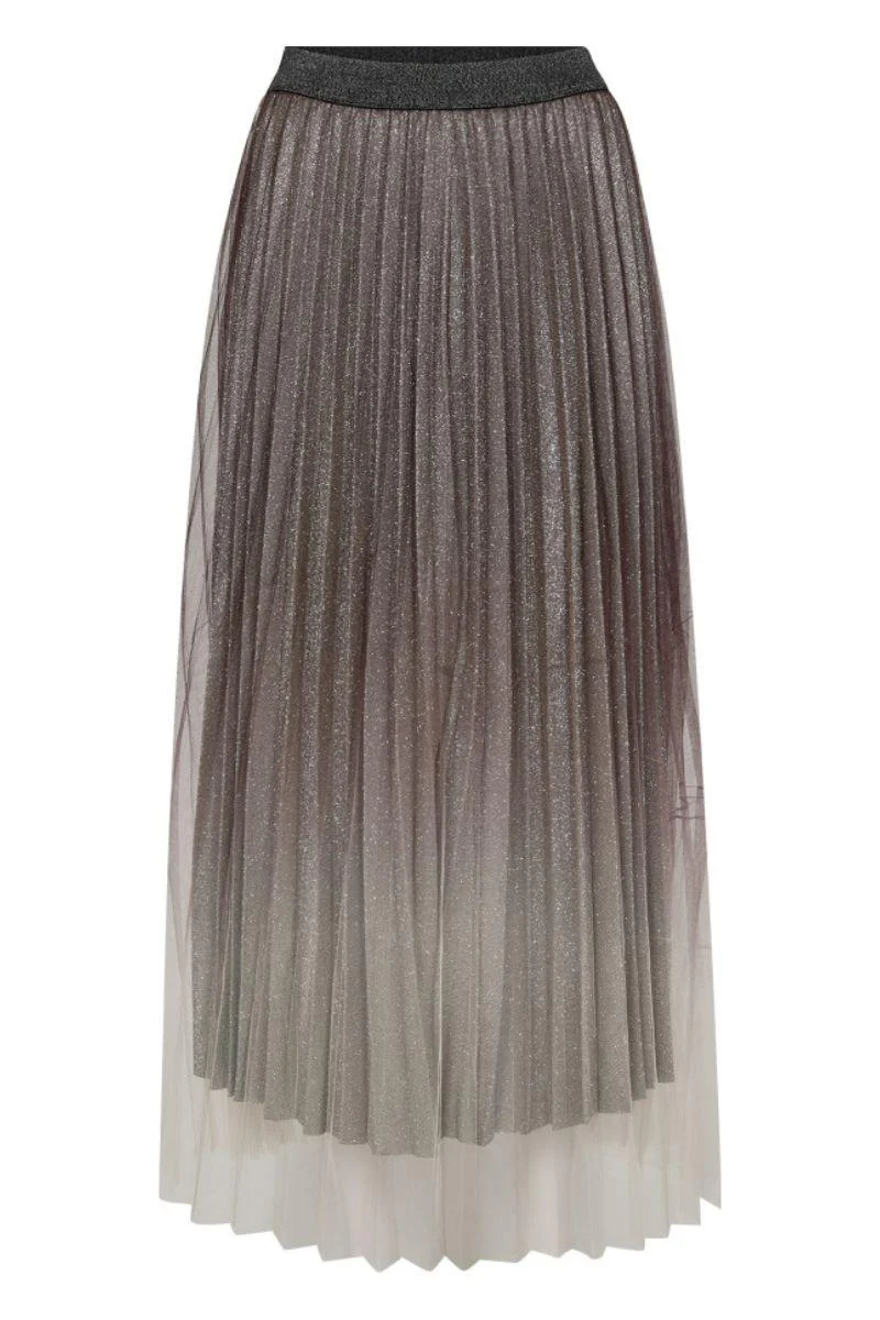 Glitter Plissé Skirt 34211 | Dark Brown | Nederdel fra Co'couture - Image 2