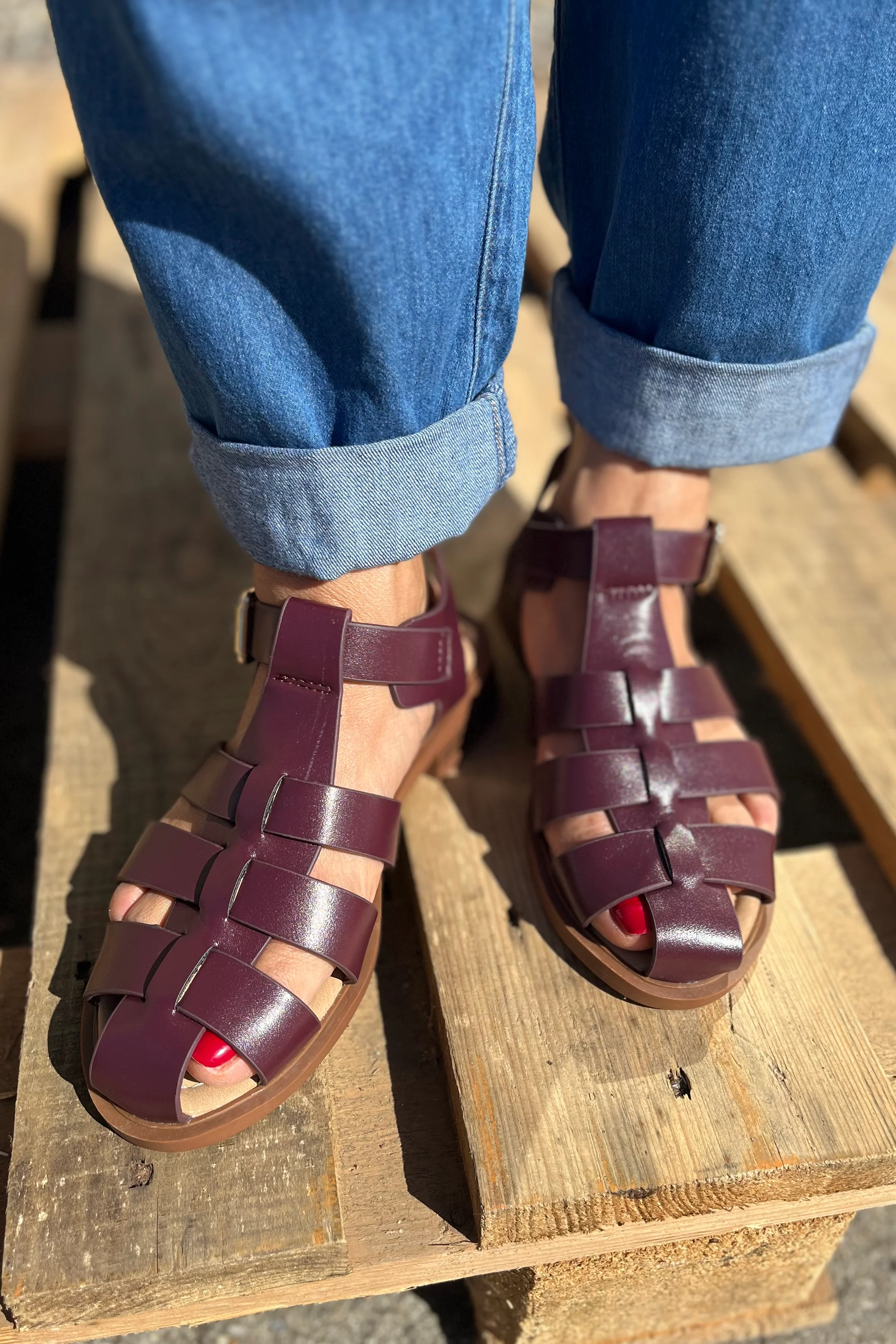Glory Sandals | Burgundy | Sandaler fra Lazy Bear - Image 6