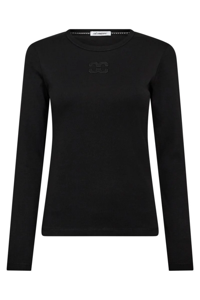 Granny Embroidery LS Tee 33180 | Black | T-Shirt fra Co'couture - Image 2