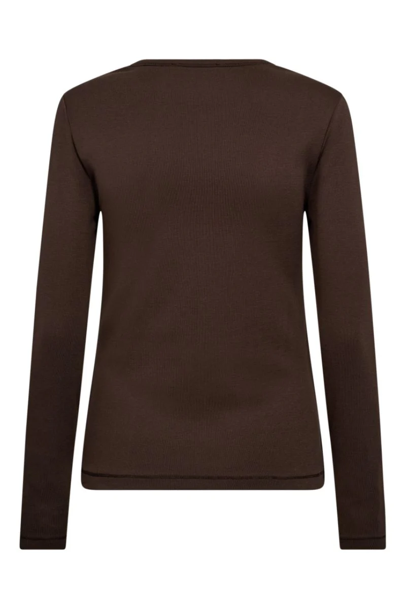 Granny Embroidery LS Tee 33180 | Dark Brown | T-Shirt fra Co'couture - Image 5