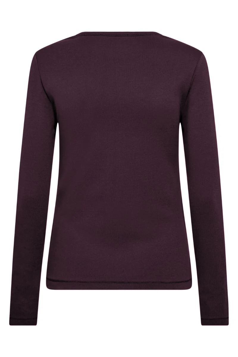 Granny Embroidery LS Tee 33180 | Plum | T-Shirt fra Co'couture - Image 3