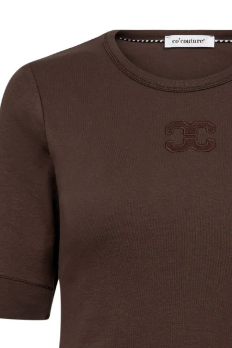 Granny Embroidery SS Tee 33166 | Mocca | T-Shirt fra Co'couture - Image 5