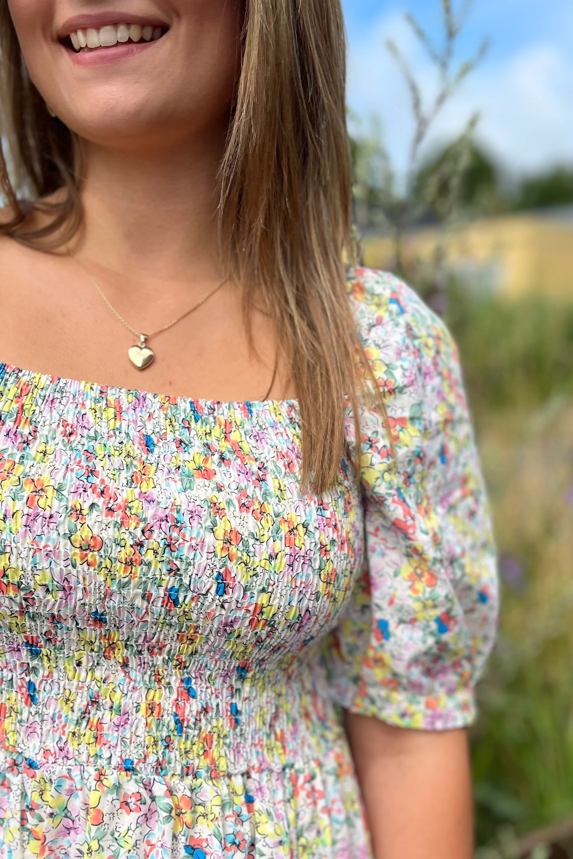 Gro Dress | Green Multi Flower | Kjole fra Liberté - Image 3